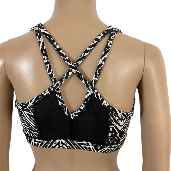 Redbox Sport Mesh Back Strappy Bra Tribal Snake Black MediumSupport Size Medium - Picture 4 of 12